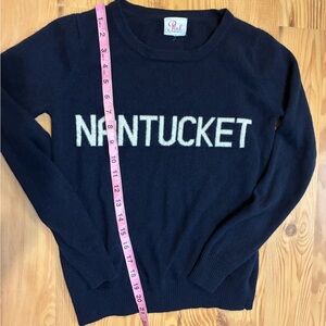 PINK pineapple Navy Crewneck Sweater super soft  NANTUCKET Text